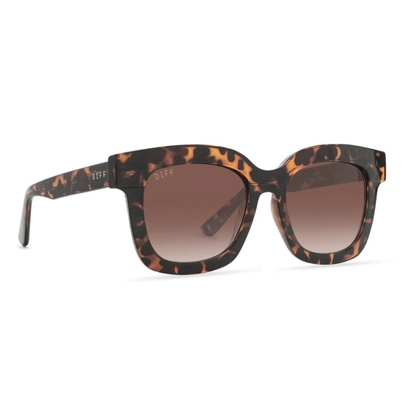*NEW!* DIFF Eyewear Maykay Dark Tortoise Brown Gradient Sunglasses - Picture 1 of 4